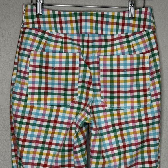 Maeve Anthropologie Pants Womens 2 Plaid High Rise Cropped Side Zip Stretch - Picture 8 of 11